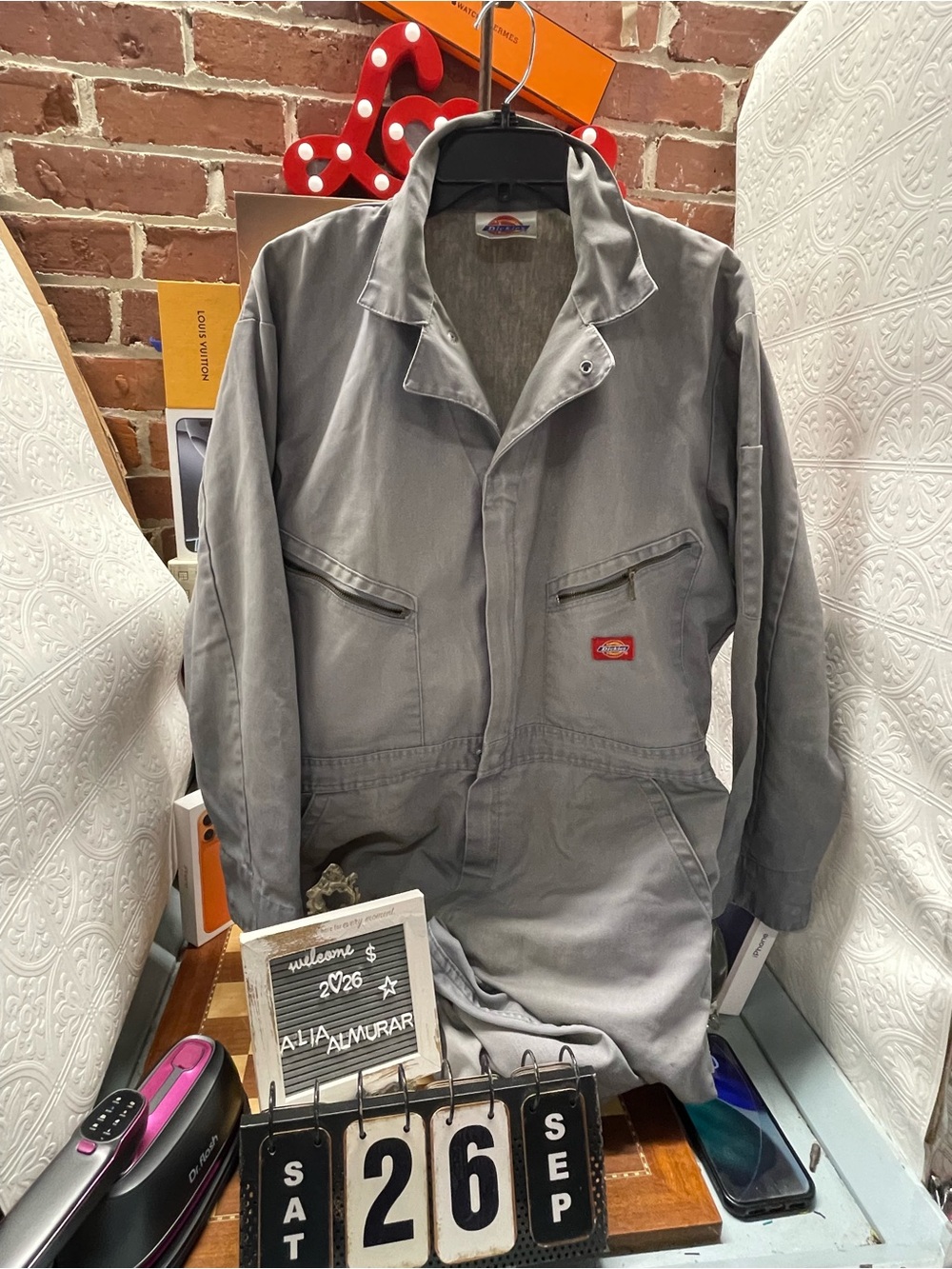 Grey Dickies Jumpsuit Y2k Coveralls Pants Workwear Industrial Mechanic Suit Work